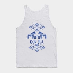 Swedish Dala Horses God Jul Tank Top